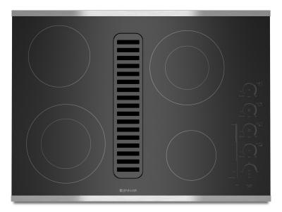 30" Jenn-Air Electric Radiant Downdraft Cooktop with Electronic Touch Control - JED4430WS