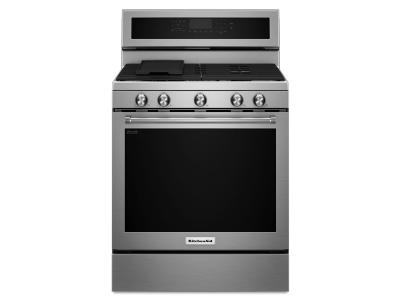 30" KitchenAid 5.8 Cu. Ft. 5-Burner Gas Convection Range - KFGG500ESS