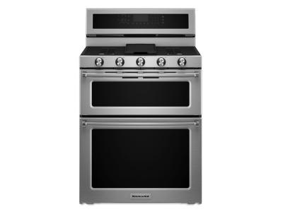 30" KitchenAid 5 Burner Dual Fuel Double Oven Convection Range - KFDD500ESS