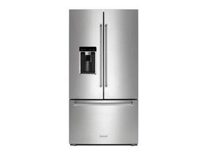 36" KitchenAid 23.8 Cu. Ft. Counter Depth French Door Platinum Interior Refrigerator - KRFC704FPS