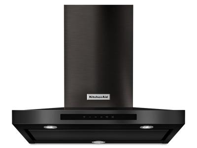 30" KitchenAid 600 CFM Convertible Wall Mount Range Hood In PrintShield Black Stainless - KVWB600HBS