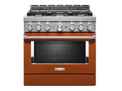 36" KithenAid 5.1 Cu. Ft. Smart Commercial-Style Gas Range With 6 Burners - KFGC506JSC