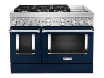 48" KitchenAid 6.3 Cu. Ft. Smart Commercial-style Dual Fuel Range With Griddle - KFDC558JIB