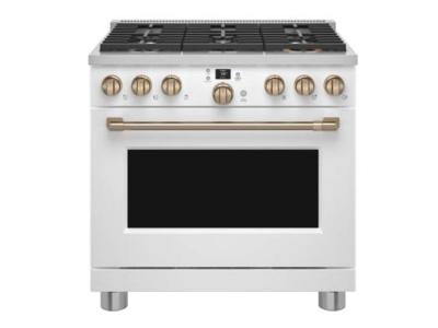 36" Café 5.7 Cu. Ft. Smart Freestanding Dual Fuel Range With Natural Gas - C2Y366P4TW2