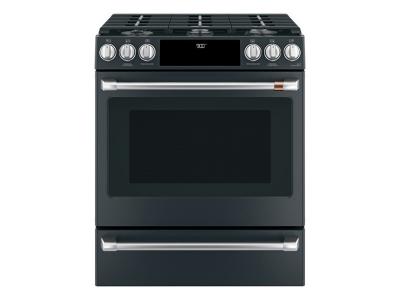 30'' Café Slide-In Front Control Dual-Fuel Convection Range With Warming Drawer - CC2S900P3MD1