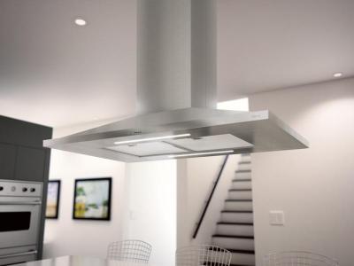 42" Zephyr Anzio Island Mount Chimney Pro Range Hood with ICON Touch Controls  - ZAZE42CS