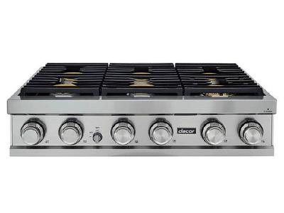 36" Dacor Modernist Series Smart Natural Gas Rangetop with 6 Sealed Burners - DTT36M876LS