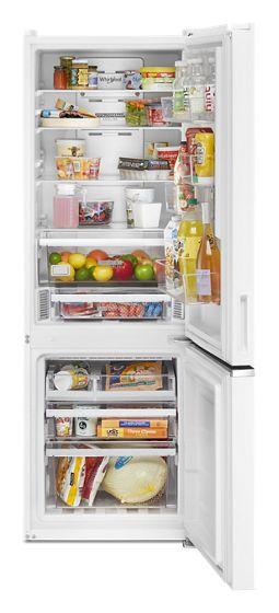 24" Whirlpool 12.9 Cu. Ft. Bottom Freezer Refrigerator In White - WRB533CZJW