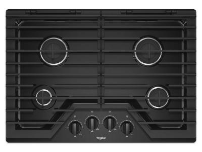 30" Whirlpool Gas Cooktop With EZ-2-Lift Hinged Cast-Iron Grates - WCG55US0HB