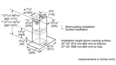 36" Bosch Benchmark Glass Canopy Chimney Hood Stainless Steel - HCG56651UC