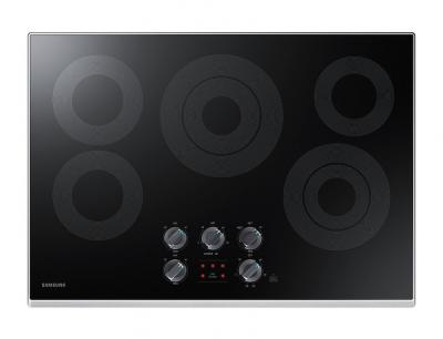 30" Samsung 5-Element Smart Electric Cooktop with Knob Controls - NZ30K6330RS/AA