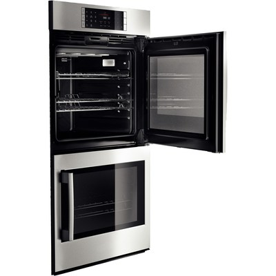 30" Bosch Benchmark  Series Double Wall Oven With Right Swing Door In Stainless Steel - HBLP651RUC
