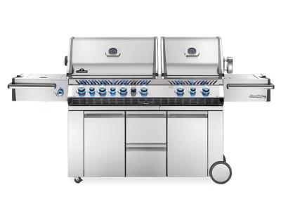 94" Napoleon Prestige PRO 825 Natural Gas Grill With Power Side Burner Infrared Rear And Bottom Burners -PRO825RSIBNSS-3