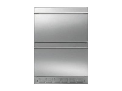 24" Monogram 5.0 Cu. Ft. Double Drawer Refrigerator in Stainless Steel - ZIDS240NSS