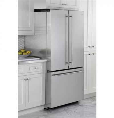 36" Monogram Counter-Depth French-Door Refrigerator with European Handle - ZWE23ESHSS