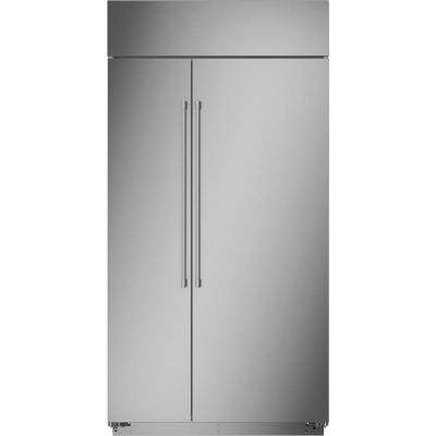 42" Monogram Built In Side By Side Stainless Steel Refrigerator - ZISS420NNSS