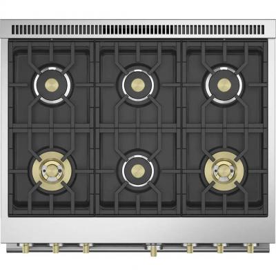 36" Monogram 5.75 Cu. Ft.  Dual-Fuel Professional Range With 6 Burners - ZDP366NTSS