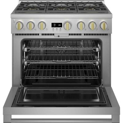 36" Monogram 6.2 Cu. Ft.  Gas Professional Range With 6 Burners - ZGP366NTSS