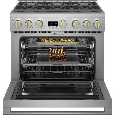 36" Monogram 6.2 Cu. Ft.  Gas Professional Range With 6 Burners - ZGP366NTSS