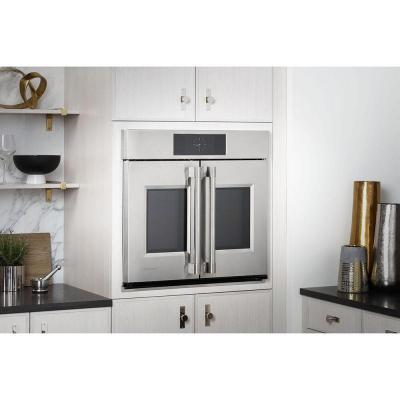 30" Monogram 5.0 Cu. Ft. French-Door Electric Convection Single Wall Oven with WiFi Connect In Stainless Steel - ZTSX1FPSNSS