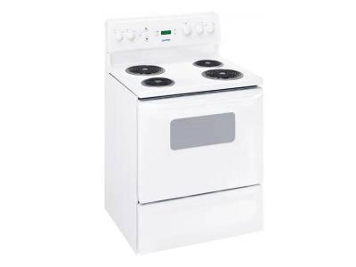 30" Moffat 5.0 Cu. Ft. Free Standing Coil Top Electric Range in White - MCBS525DNWW