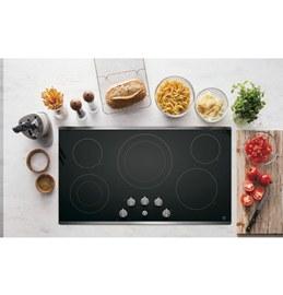 36" GE Electric Cooktop With Knob Control - JP3536SJSS