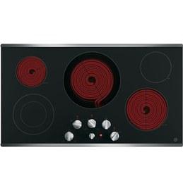 36" GE Electric Cooktop With Knob Control - JP3536SJSS