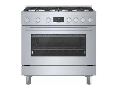 36" Bosch 800 Series Dual Fuel Freestanding Range With 6 Burners In Stainless Steel - HDS8655C