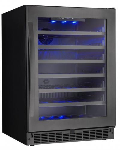 24" Silhouette Single Zone Wine Cellar in Black Stainless Steel  - SSWC056D1B-S