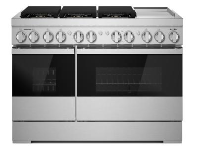 48" Jenn-Air NoirDual-Fuel Professional Range With Chrome-Infused Griddle - JDRP548HM