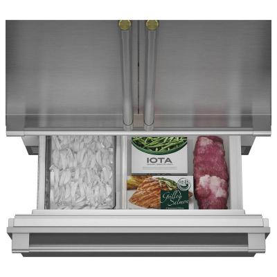 36" Monogram Integrated French-Door Refrigerator with Dual Evaporators and Door Alarm - ZIP364IPVII