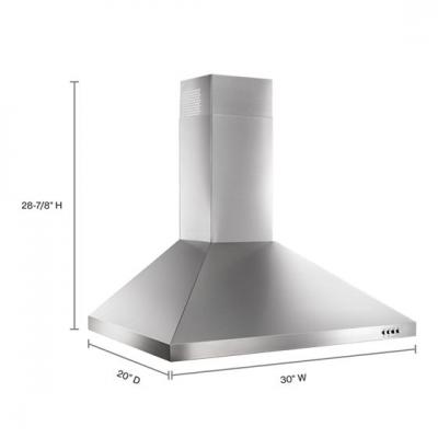 30" Whirlpool Contemporary Stainless Steel Wall Mount Range Hood - WVW53UC0FS