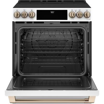 30" Café 5.7 Cu. Ft. Slide-In Front Control Induction and Convection Range With Warming Drawer - CCHS900P4MW2