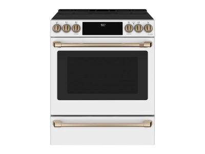 30" Café 5.7 Cu. Ft. Slide-In Front Control Induction and Convection Range With Warming Drawer - CCHS900P4MW2