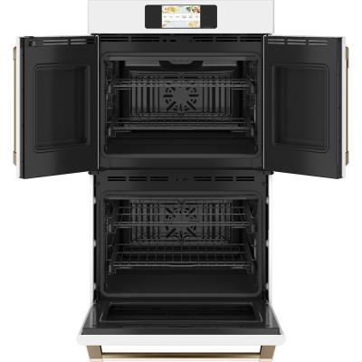 30" Café 10 Cu. Ft. Built In French Door Double Convection Wall Oven In Matte White - CTD90FP4NW2