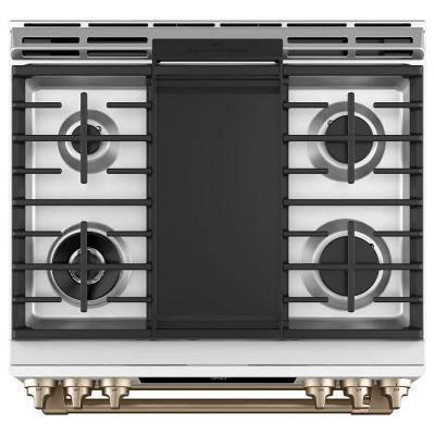 30" Café Slide-In Front-Control Double-Oven Range with Convection in Matte White - CC2S950P4MW2