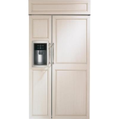 42" Monogram Built In Side By Side Custom Panel Dispenser Refrigerator - ZISB420DNII