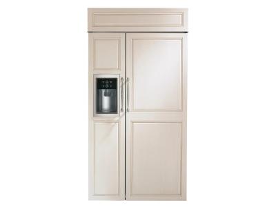 42" Monogram Built In Side By Side Custom Panel Dispenser Refrigerator - ZISB420DNII