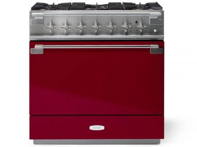 Range DECO 36'' Classic Red matte, Chrome - 6 gas, electric oven