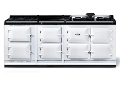 83" AGA CLASSIC eR7 210 with Hotcupboard Freestanding Dual Fuel Range - AER7783WGLPWHT