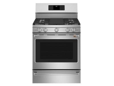 30" Café 5.6 Cu. Ft. Free-Standing Gas Oven With Convection Range - CCGB500P2MS1