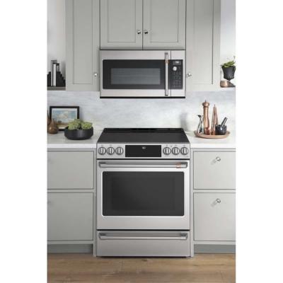 30" Café 5.7 Cu. Ft. Slide-In Front Control Radiant And Convection Range - CCES700P2MS1