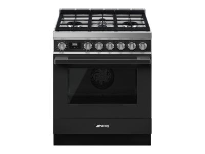 30" SMEG Freestanding Professional Dual Fuel Range in Anthracite - CPF30UGMAN