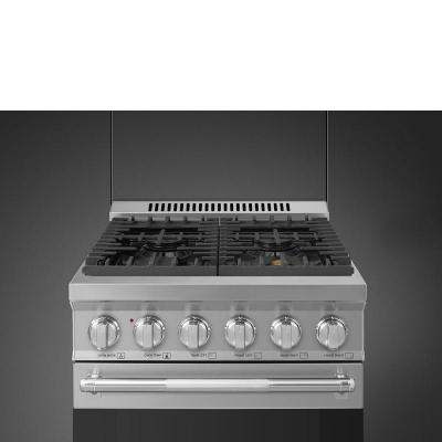 24" SMEG Freestanding Professional Gas Range in Stainless Steel - SPR24UGGX