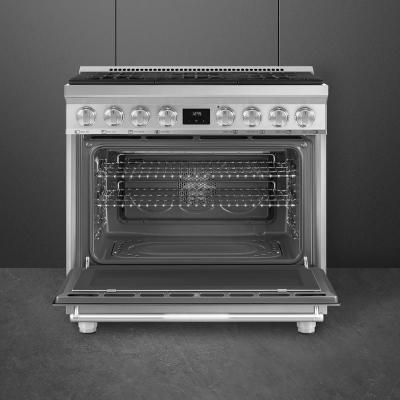 36" SMEG Freestanding Professional Gas Range in Stainless Steel - SPR36UGGX