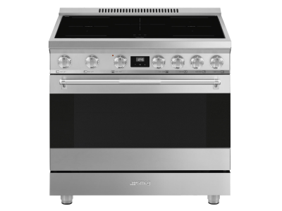36" SMEG Freestanding Professional Induction Range in Stainless Steel - SPR36UIMX