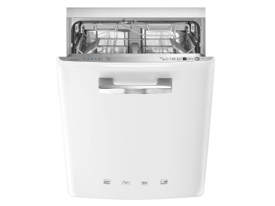 24" SMEG 50's Style Under Counter Built-in Dishwasher in White - STU2FABWH2