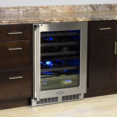 24" Marvel Professional High Efficiency Dual Zone Wine Refrigerator - MP24WDG5RS