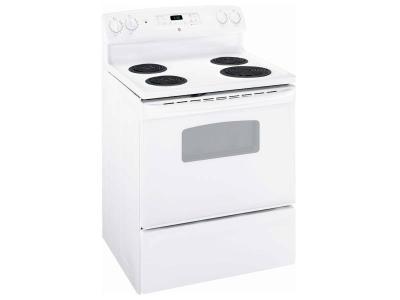 30" GE Electric Freestanding Range with Storage Drawer in White - JCBS250DMWW