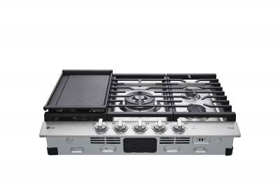 30" LG Built-in Gas Cooktop with EasyClean Surface in Stainless Steel - CBGJ3027S